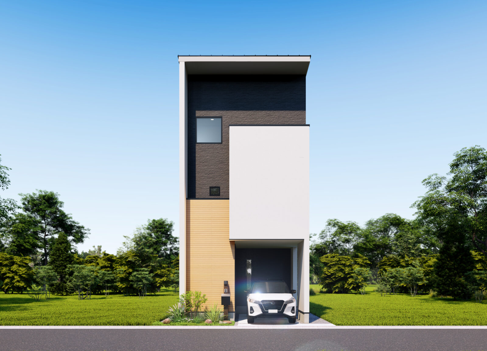 スペースの有効活用できる 3階建ての大きな魅力。 参考プラン 外観画像