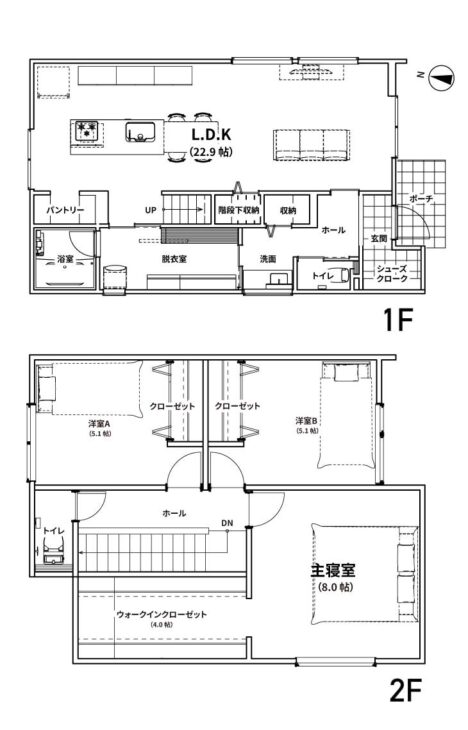 回遊動線が良いお家の見取り図