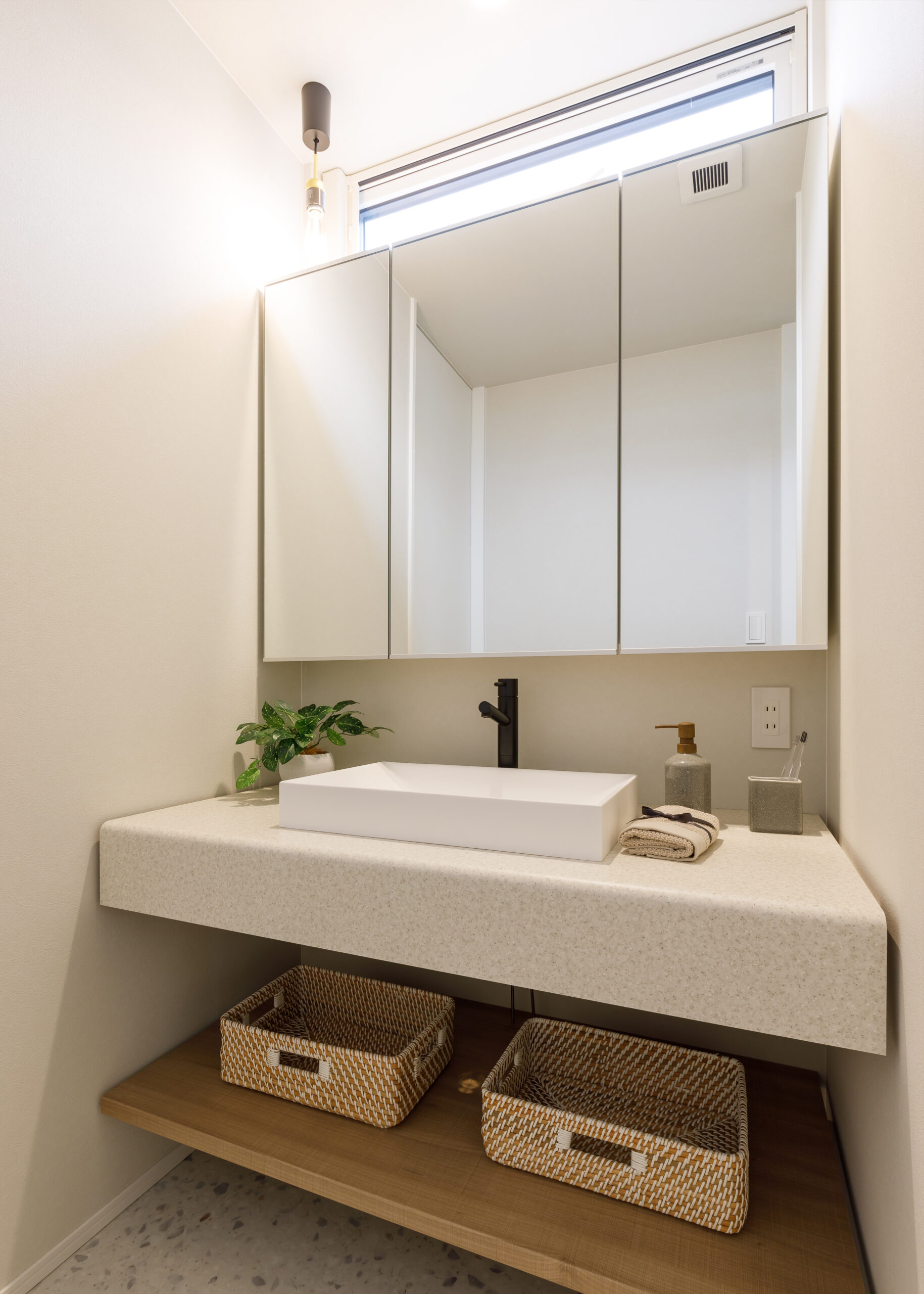 平屋モデル 造作洗面台